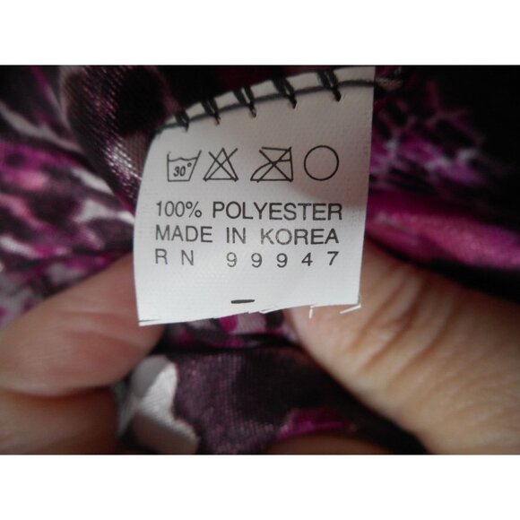 Vintage Sheer Striped Purple White Black Abstract rectangle scarf Estate Find - Picture 3 of 3